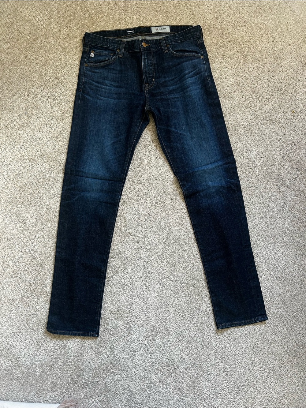 Denim 360 Dark Wash Slim Straight Jeans - Dark Blue